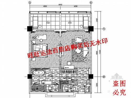 四星级酒店标准房室内装修施工cad图纸室内设计装修dwg图